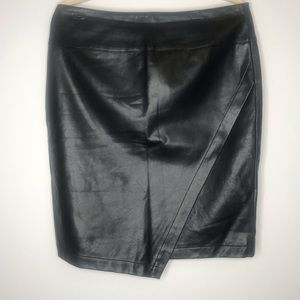 Ann Taylor Leather Faux wrap Skirt | Size 10